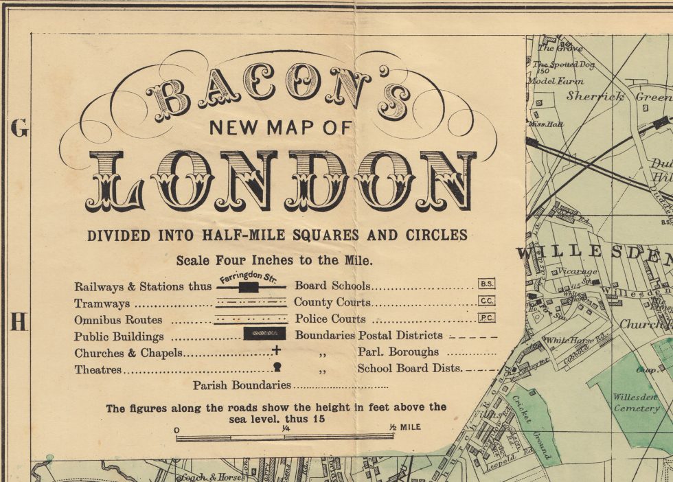 G.W. Bacon’s 1890 New Map of London - Majesty Maps & Prints